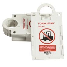 Brady® ForkliftTag® FLT-ETSH9 Rectangle Tag Holder, For Use With: Forklift® 7-5/8 x 5-3/4 in Tag, Plastic, Black/Red on White