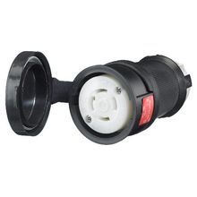 Wiring Device-Kellems Twist-Lock® Insulgrip® HBL2733SW 3-Phase Grounding Standard Watertight Connector, 480 VAC, 30 A, 3 Pole, 4 Wires, Black/White