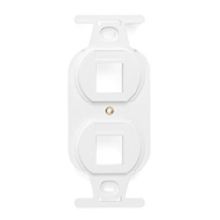QuickPort® 41087-2WP Type 106 Duplex Multimedia Insert, For Use With Decora® QuickPort® and Duplex Wallplates Module, Plastic, White