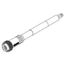 Brad® Mini-Change® 105002A01F060 130006 A Size Single Ended STOOW Cordset, 600 VAC, Straight Male x Pigtail, 1.83 m L, 16 AWG Conductor, PVC