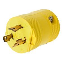 Wiring Device-Kellems Twist-Lock® Valise® HBL2321VY 1-Phase Grounding Male Standard Locking Plug, 250 VAC, 20 A, 2 Pole, 3 Wires, Yellow