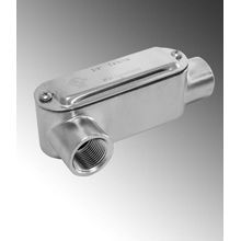 Calbrite™ S61000LR00 Type LR Conduit Body With Cover and Gasket, 1 in Hub, 8, 11 cu-in, 316 Stainless Steel, Polished