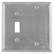 PREMISE WIRING SS113 Standard Combination Wallplate, 2 Gangs, 4.5 in H x 4.6 in W, 302/304 Stainless Steel