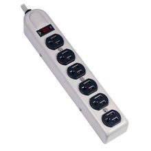 Wiring Device-Kellems SpikeShield® HBL6MPS Surge Protection Plug Strip, 125 VAC, 15 A, 6 Outlets, 6 ft L Cord, Plug-In Mount