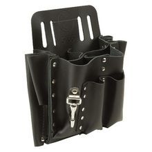 Klein® 5165 Multi-Pocket Tool Pouch, Leather, Black