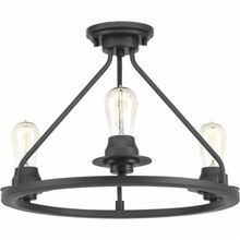 Progress Lighting P3855-09 2-Light Semi-Flush with Modern Trumpet Glass Shades in A Soft Etched Finish Brushed Nickel