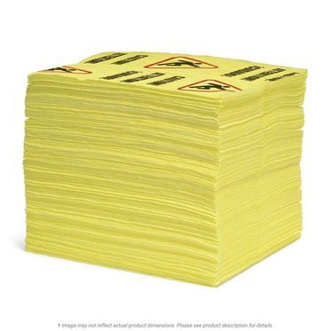 Caution Lightweight Universal Absorbent Mat Pads - 200 per Box