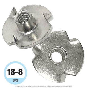 #10-24 Stainless Steel Tee Nut 3-Prong 18-8