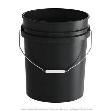 5 Gallon Plastic Pail Black - No Lid