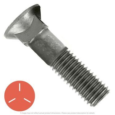1/2-13 x 3 Coarse Thread Grade 5 Plow Bolt #3 Flat Head Medium Carbon Steel Zinc Plated Pk 25 1/2-13 x 3 Coarse Thread Grade 5 Plow Bolt #3 Flat Head Medium Carbon Steel Zinc Plated Pk 25