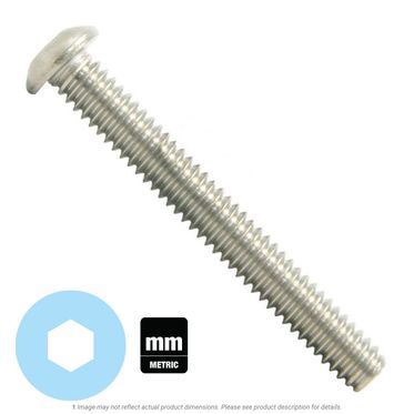 M3-0.5 x 6mm Stainless Steel Button Head Socket Cap Screw A2