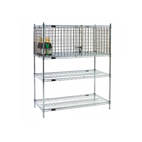 Eagle SECM1848Z-X Security Enclosure Kit, 48"W x 18"D, end panels, rear panels, hinged doors, fits between (2) wire shelves 20" apart (sold