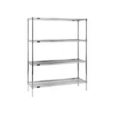 Eagle 1836V63-X Red-i-Pak Shelving Unit, 4-tier, 36"W x 18"D x 63"H, wire shelves with patented QuadTruss design, (4) 63"H 2-piece posts, tapered