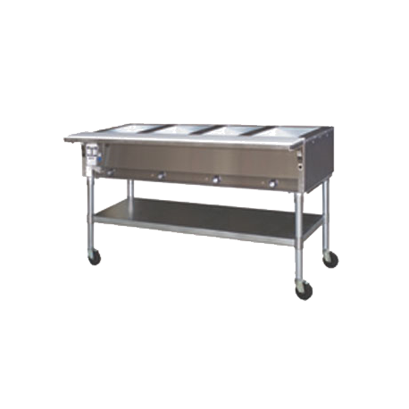 Eagle SPDHT2-240 Portable Hot Food Table, electric, 35-1/2"W, (2) 12" x 20" (dry) wells with infinite controls, stainless steel top with 8" poly