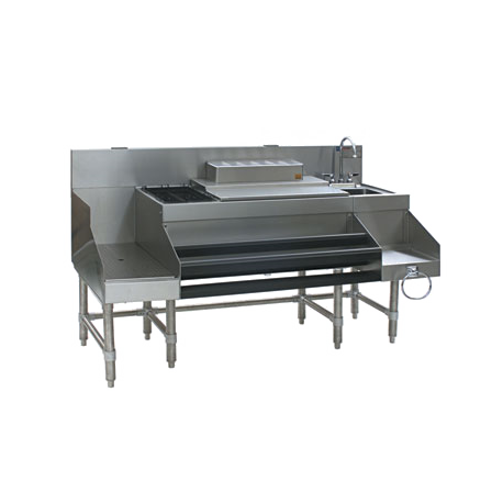 Eagle CCS-66-2 Spec-Bar Underbar Ice Bin/Cocktail Station, blender station, 66"W x 29"D, 12" recessed workboard, 42" combi ice bin/condiment