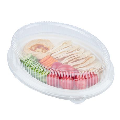 LID DOME RIPPLE 10-1/2x8" F/ OVAL LRG PET CLEAR 100/cs