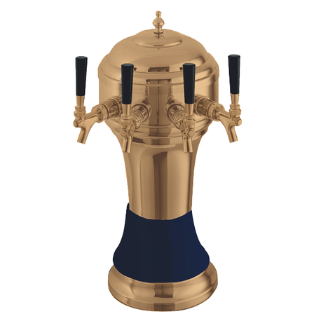 Perlick 4056BL3B Roma Draft Beer Tower, countertop, 8-1/8" diameter x 20-1/2"H, glycol-cooled, (3) tarnish-free brass faucets (handles not included)