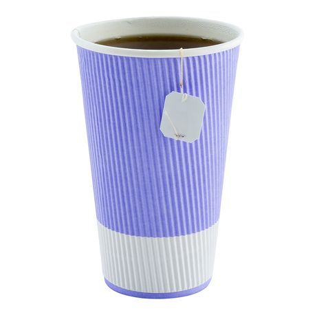 HOT CUP 16oz PAPER RIPPLE WALL LIGHT PURPLE 25/cs