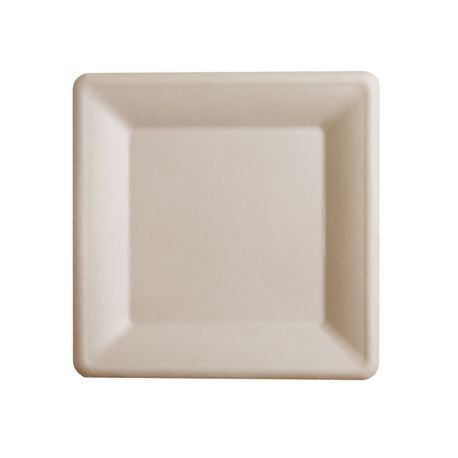 PLATE BAGASSE CONSERVEWARE TAN NO PFAS 10-1/4" SQUARE 250/cs