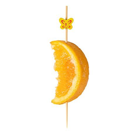 SKEWER BAMBOO 4-3/4" CMPST BUTTERFLY YELLOW/ NATRL 100/cs