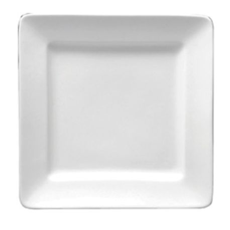 BRIGHT WHITE WARE PLATE 7-1/2" SQUARE MED-RIM PORCELAIN 3dz/c