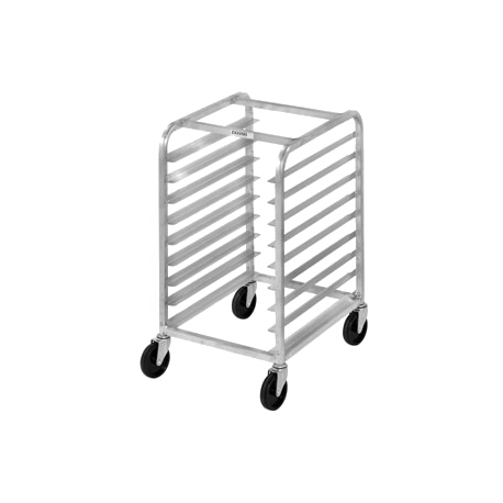 Channel 428A Bun Pan Rack, Half Height, mobile, 28-1/2"W x 18"D x 36"H, side load, open sides, 3" spacing, capacity (9) 18" x 26" bun pans, aluminum