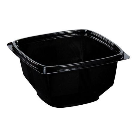 TAKEOUT BOWL 16oz 5x5" SMALL PET BLACK 500/cs