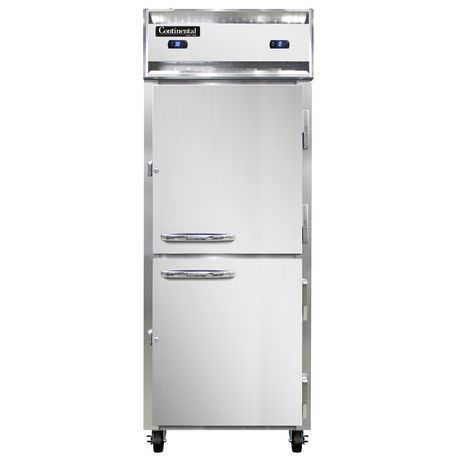 Continental 1RFE-HD Extra-Wide Refrigerator/Freezer, reach-in, 28-1/2" wide one-section over/under, self-contained refrigeration, stainless steel