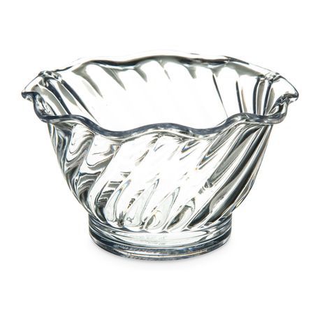 TULIP DESSERT DISH 5oz SWIRL SAN PLASTIC CLEAR 24ea/cs