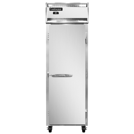 Continental DL1R Designer Line Refrigerator, reach-in, one-section, 21 cu. ft., self-contained refrigeration, aluminum exterior & interior, stainless