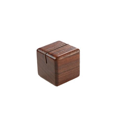 CARD HOLDER 1-1/8"sq NARROW SLIT WALNUT NATURAL 144ea/cs