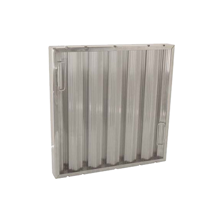 Allpoints 26-1770 Trine Baffle Grease Filter, 20" x 25" x 2", galvanized, UL, CUL