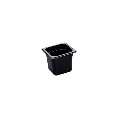 Cambro 66HP110 Sixth Size Black High Heat Plastic Food Pan, 6" Deep