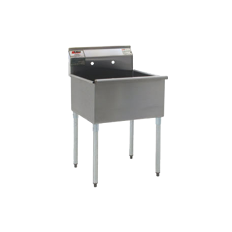 Eagle 2118-1-16/3-1X Utility Sink, one compartment, 19-3/8"W x 25"D, 16/304 stainless steel construction, 18" wide x 21" front-to-back x 13-3/8" deep