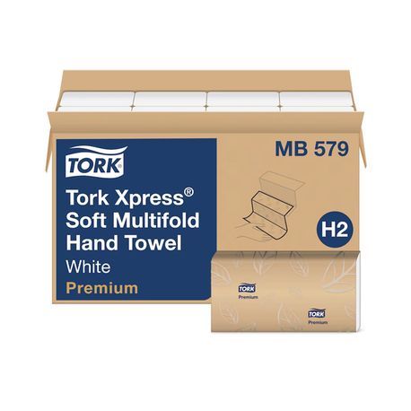 TORK PREMIUM M-FOLD HAND TOWEL 3PANEL 2PLY WHT 9x9.5" 2160/cs