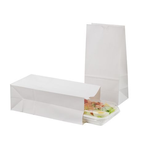 BAG PAPER 6x4x11-3/4" 8lb WHITE 100/cs