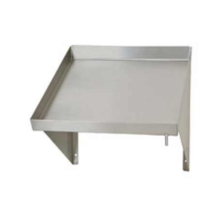 Eagle 606294-X Slanted Rack Shelf, solid, wall mount, 84"W x 21"D x 21-3/8"H, drip tube on left side, 16/304 stainless steel