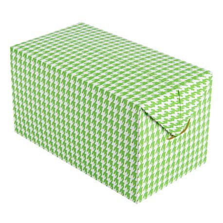 TAKEOUT LUNCH BOX w/ FAST TOP 80oz PAPER GRN HOUNDSTH 100/cs