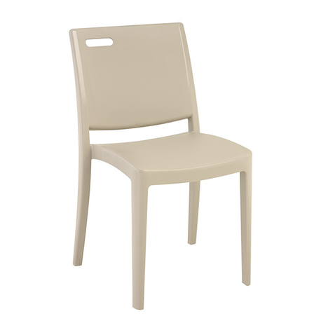 Grosfillex US563581 Metro Stacking Side Chair, resin back with hole cutout, resin seat and frame, designed for outdoor use, UV resistant