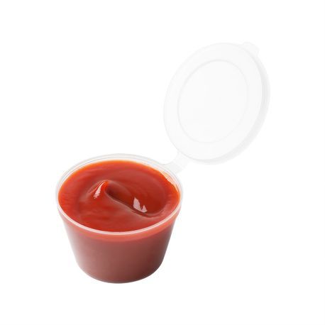 PORTION CUP/ HINGE LID 3oz 1-1/2"h POLYPRO CLEAR 100/cs