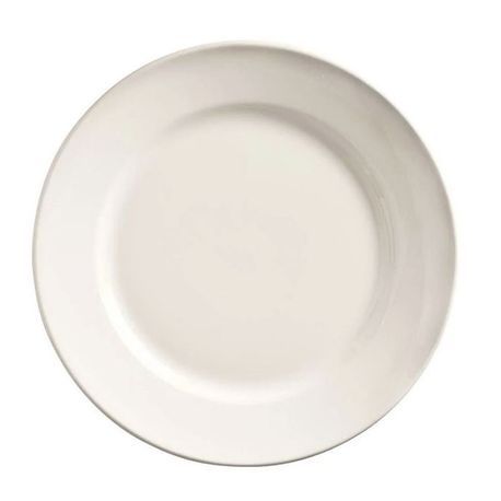 PORCELANA PLATE 7-1/8"dia RE WIDE RIM BRIGHT WHITE 36ea/cs
