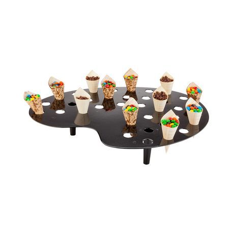 PALETTE CONE HOLDER 16x13x3" 35-SLOT POLYSTYRENE BLACK 4/cs