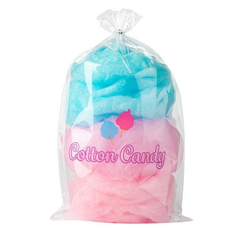BAG COTTON CANDY PLASTIC 12x18" CLEAR 100/cs