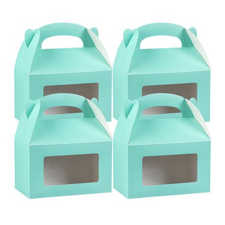 GABLE/ LUNCH BOX w/ WINDOW 6x3-1/2" PAPER TURQUOISE 25/cs