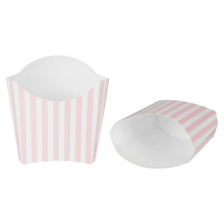 FRY CUP 3oz 4-1/2x3-1/4x3-3/4" PAPER PINK & WHT STRIPE 100/cs