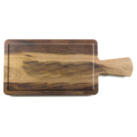 Elite Global Solutions M127RCFP-HW Fo Bwa Melamine Serving Board, 12" x 7", rectangular, 4-1/2" handle, full pocket, faux hickory finish, BPA free
