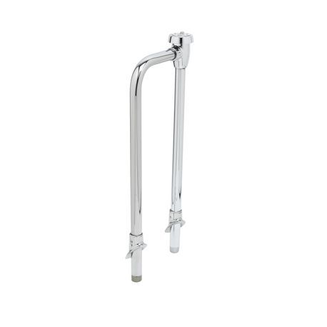 T&S Brass B-0457 Vacuum Breaker Unit, 3/4" IPS piping, slip flanges for mounting on 45 surface, 8" between piping