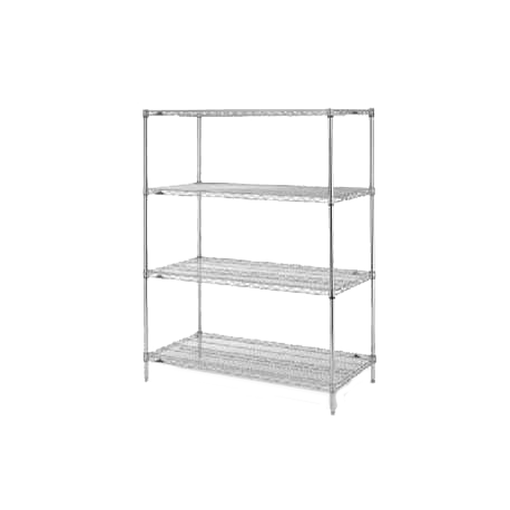 Metro Ez1860br 4 Super Erecta Convenience Pak Shelving Unit 60 W X Metro Ez1860br 4 Super Erecta Convenience Pak Shelving Unit 60 W X 18 D 74 H Wire Shelves With Clips Split Posts Adjustable Feet