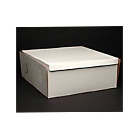 CAKE BOX CLAYCOAT 14x14x5-1/2" WHITE 50/cs