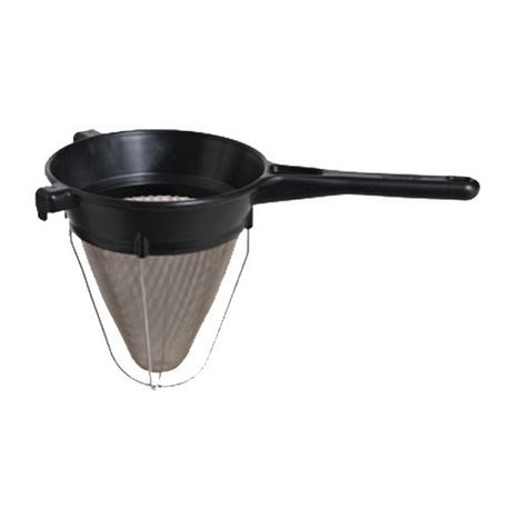 STRAINER BOUILLON 8" W/GUARD EXOGLASS S/S MESH CHINOIS